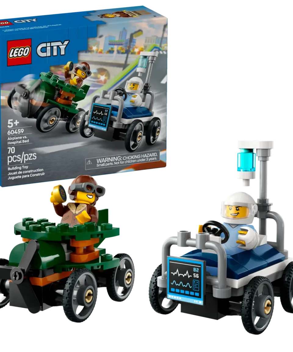 Alternative view of לגו City – מארז מרוץ מכוניות: מטוס מול מיטת בית חולים (60459)
