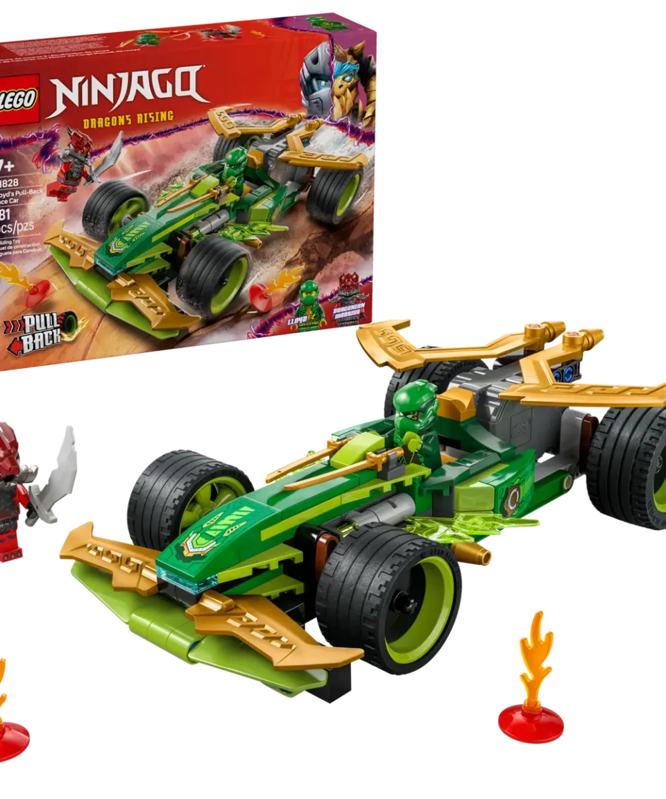 Alternative view of לגו Ninjago – מכונית מרוץ במנגנון משיכה אחורה של לויד (71828)