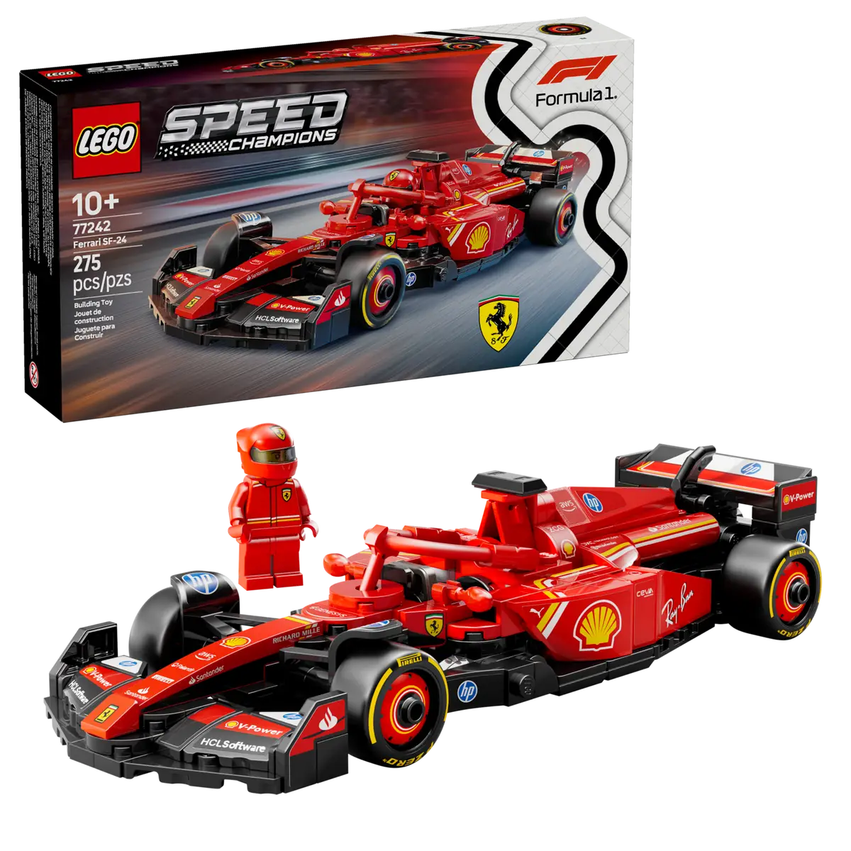 לגו Speed Champions – מכונית מרוץ Ferrari SF-24 F1® (77242) – תמונה 2